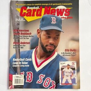 1991 Vintage Baseball Card Magazine -Ellis Burks cover